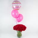 Roses and Birthday Balloons