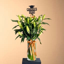 Graduation Lilies Vase
